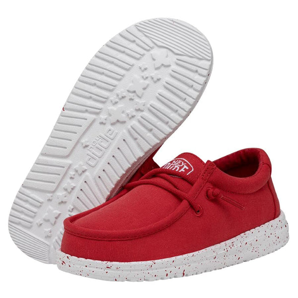 Hey Dude Wally Youth Slub Canvas Red