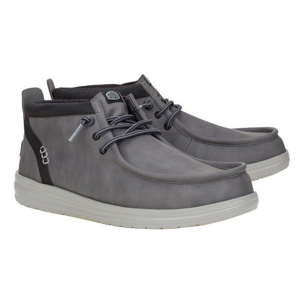 Wally Mid Grip Grey/Black Hey Dude Shoes